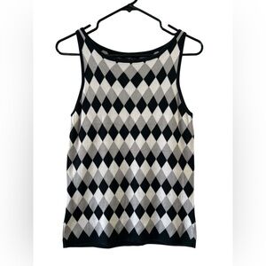 Will smith black and white Dimond silk knit tank top